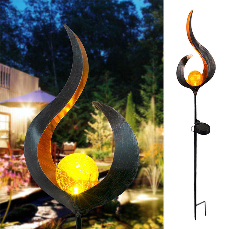 LED Solar Flame Light Metal LED Garden Light Flame Effect Lamp Waterproof Outdoor Lights Landscape Lights Solar Decorative Light TRENDFLOW