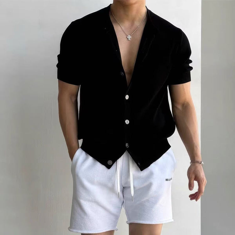 Fashion Patchwork Jacquard Knit Men&