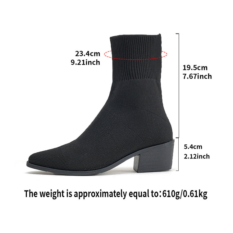 New Style Mid-calf Pointed-toe Socks That Flatter And Slim The Legs Paired With Ankle Boots TRENDFLOW