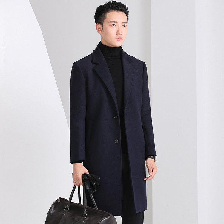 Slim-fit Youth Korean-style Mid-length Wool Coat For Men TRENDFLOW