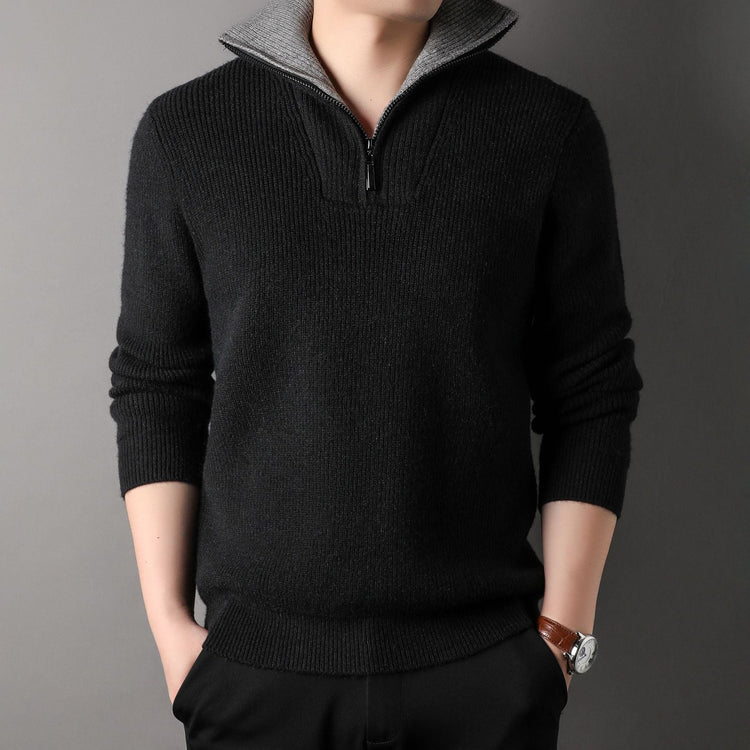 Twisted Jacquard Lapel Sweater Cardigan Men TRENDFLOW