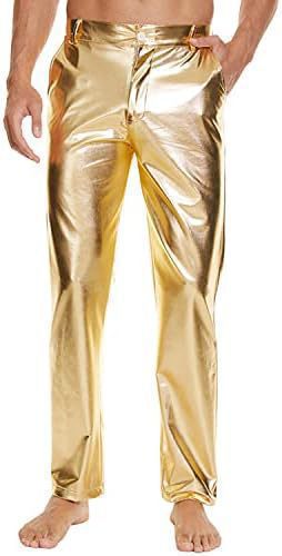 Shiny Disco Pants Wet Party Dance Straight Pants TRENDFLOW