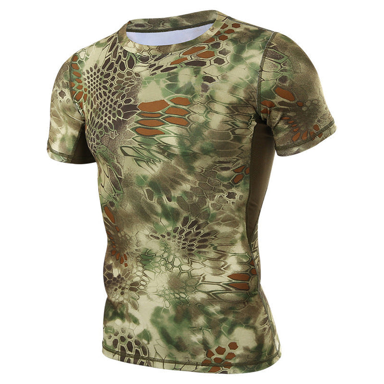 Slim-fit Casual Crew-neck Python-pattern T-shirt For Men TRENDFLOW