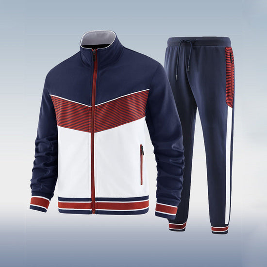Sports Set Fitness Zippered Stand-up Collar Jacket Casual Pants TRENDFLOW