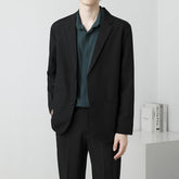 Summer Drapey Black Blazer For Men TRENDFLOW