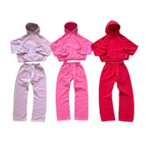 Solid-color Loose-fitting High-street Trendy Personalized Sweatshirt And Pants For Couples TRENDFLOW