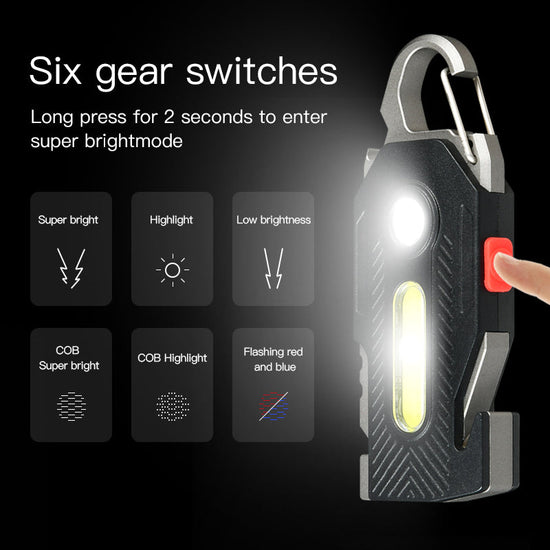 Multifunctional Charging Emergency Light Convenient Keychain Work Light COB High Brightness Maintenance Light Outdoor Camping LED Light TRENDFLOW
