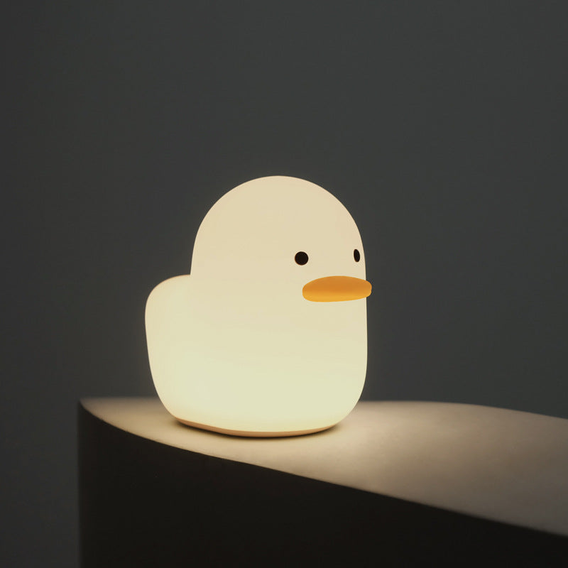 Nordic Cute Lovely Cartoon Dull Duck Led Night Light Silicone USB Charging NightLight Holiday Gifts Kids Room Bedside Bedroom TRENDFLOW