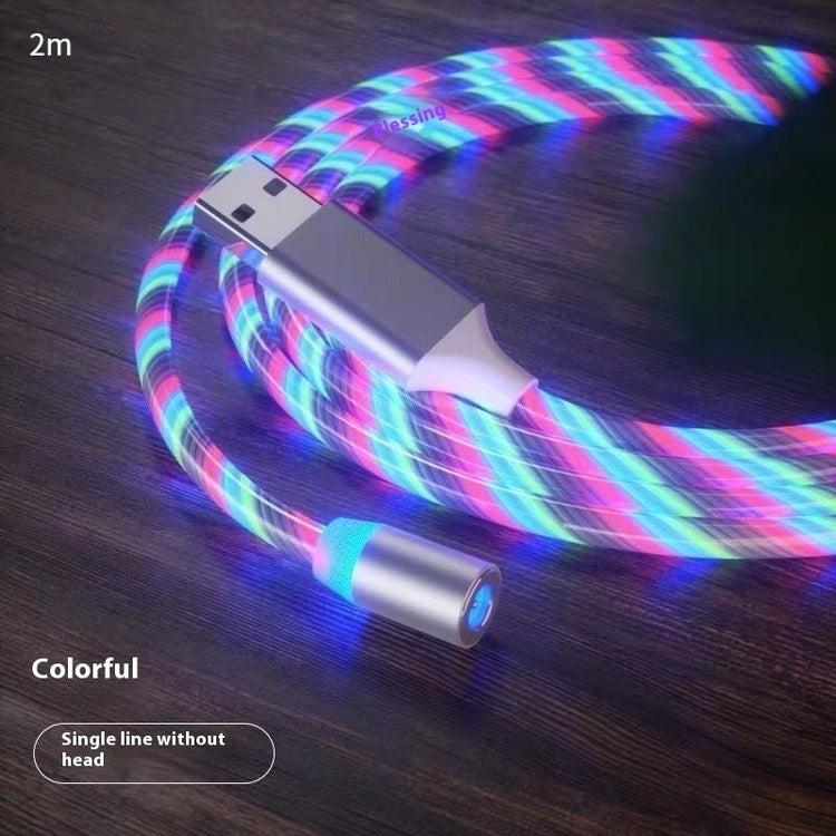 Magnetic Charging Cable Streamer Fast Charging Cable Lighting Micro USB Cable LED Magnet Charger Type-C Cable TRENDFLOW