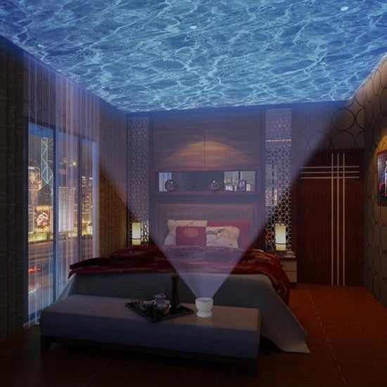 Ocean Wave Projector LED Night Light Remote Control TF Cards Music Player Speaker Aurora Projection TRENDFLOW