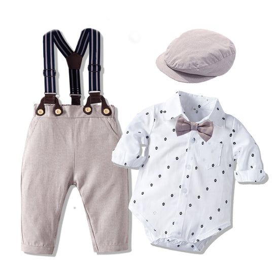 Long-sleeved Romper Suit, Baby Clothes, Gentleman&