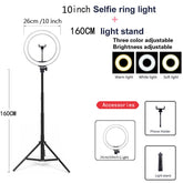 Compatible with Apple, Video Light, Dimmable Light, Selfie Led Ring Light, Usb Ring Light, With Tripod Frame Light TRENDFLOW