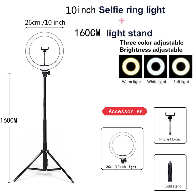 Compatible with Apple, Video Light, Dimmable Light, Selfie Led Ring Light, Usb Ring Light, With Tripod Frame Light TRENDFLOW