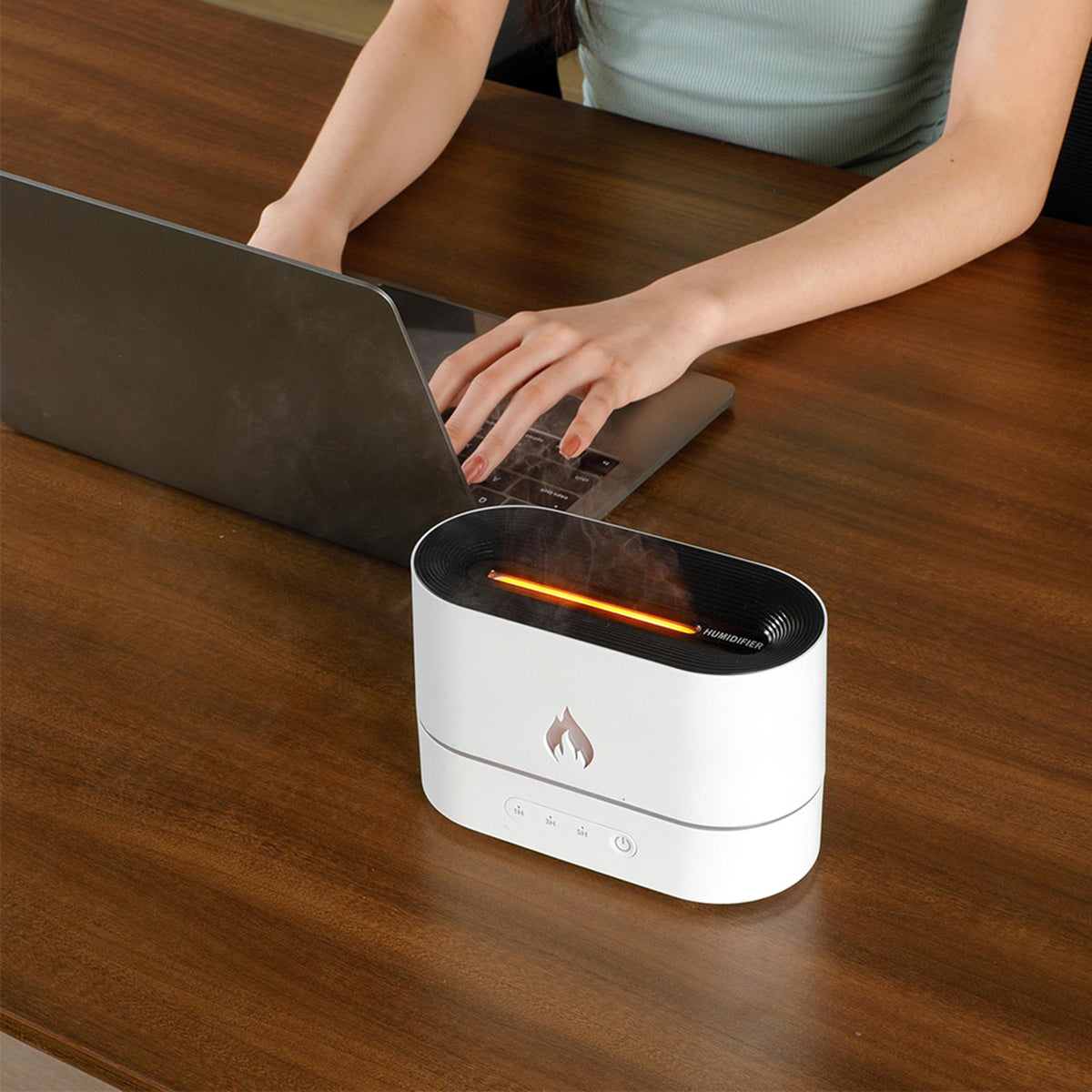 Siming Flame Aromatherapy Machine Home Bedroom Silent Atmosphere Light Humidifier Flame Diffuser Home Decor TRENDFLOW