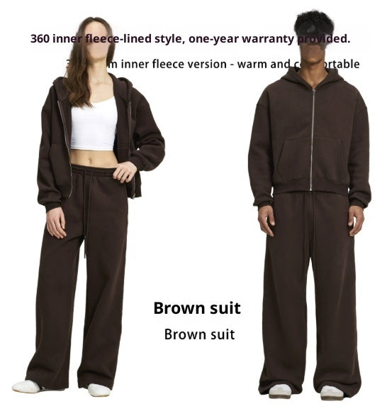 Solid Color Loose Fit Casual Hooded Men&