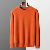 Round-neck Pullover Jacquard Solid-color Knit Base Sweater TRENDFLOW