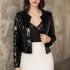 Crew-neck Long-sleeve Solid-color Cardigan Casual Sequin Jacket TRENDFLOW