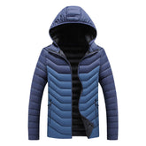 Hooded Padded Winter Jacket Slim Fit Imitation Down Padded Jacket Thick Mens Autumn And Winter TRENDFLOW