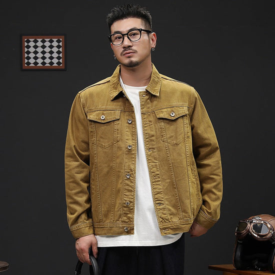 Fashionable Loose-Fit Plus-Size Denim Jacket For Men TRENDFLOW