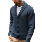 Casual Long-sleeve Sweater With A Turn-down Collar And Pockets TRENDFLOW