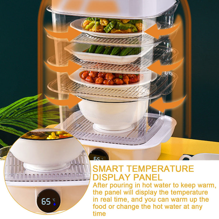 Multi-layer Dish Cover Heat Preservation Kitchen Cover Dining Table Leftover Storage Box Transparent Stack Cooking Hood Steamer TRENDFLOW