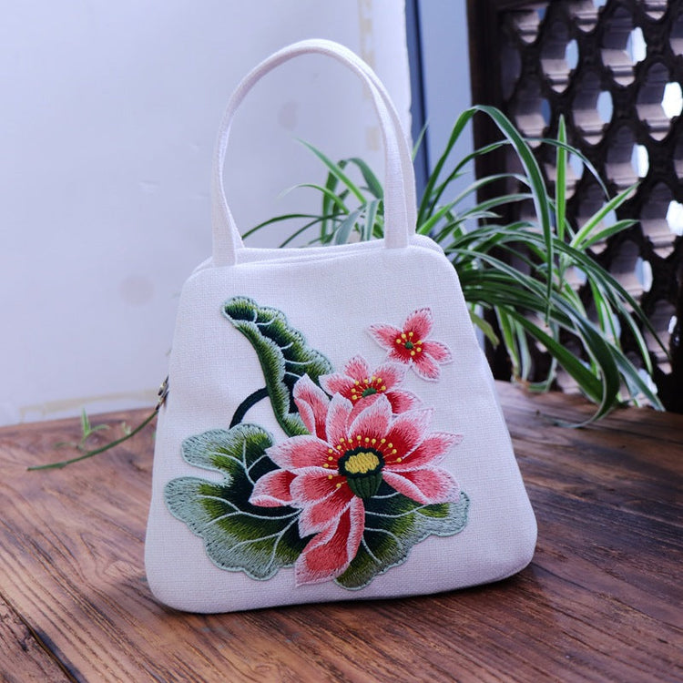 Ethnic-style Embroidered Floral Bag, Canvas Casual Bag, Handbag TRENDFLOW