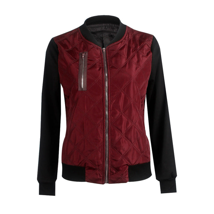 Hot sale autumn and winter new solid color fashion zipped cotton jacket women jacket TRENDFLOW