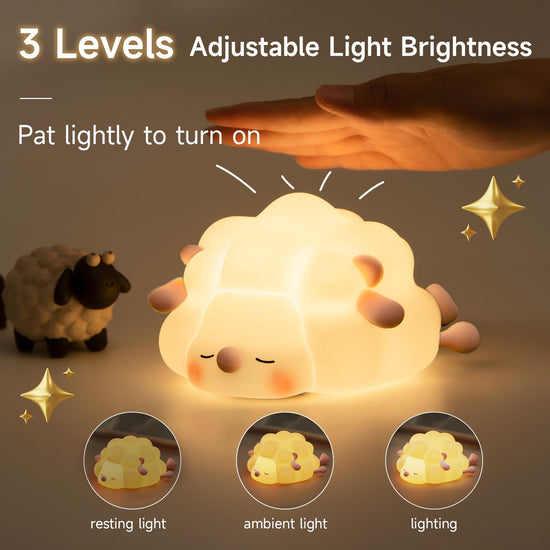 Cute Silicone Night Lights Sheep Cartoon Bedroom Lamp For Children&