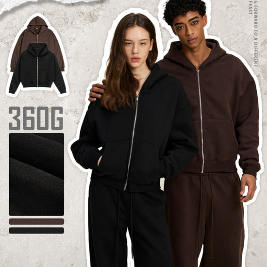 Solid Color Loose Fit Casual Hooded Men&