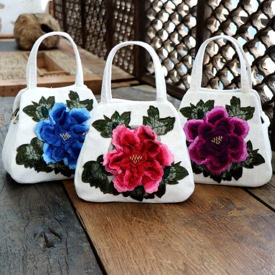 Ethnic-style Embroidered Floral Bag, Canvas Casual Bag, Handbag TRENDFLOW