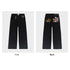 Black Jeans With Embroidered Silver Knight Armor TRENDFLOW