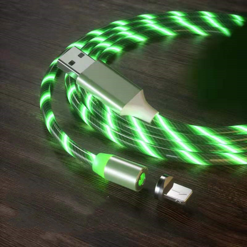 Magnetic Charging Cable Streamer Fast Charging Cable Lighting Micro USB Cable LED Magnet Charger Type-C Cable TRENDFLOW