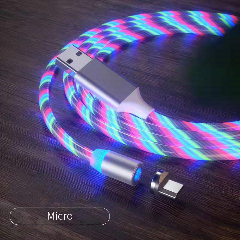 Magnetic Charging Cable Streamer Fast Charging Cable Lighting Micro USB Cable LED Magnet Charger Type-C Cable TRENDFLOW