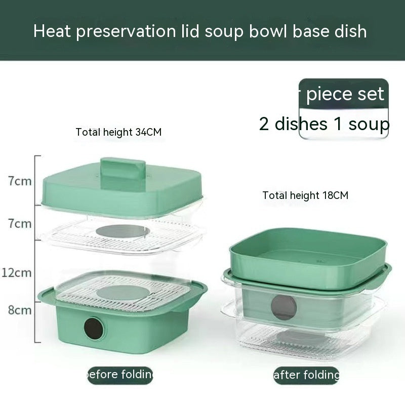 Multi-layer Dish Cover Heat Preservation Kitchen Cover Dining Table Leftover Storage Box Transparent Stack Cooking Hood Steamer TRENDFLOW