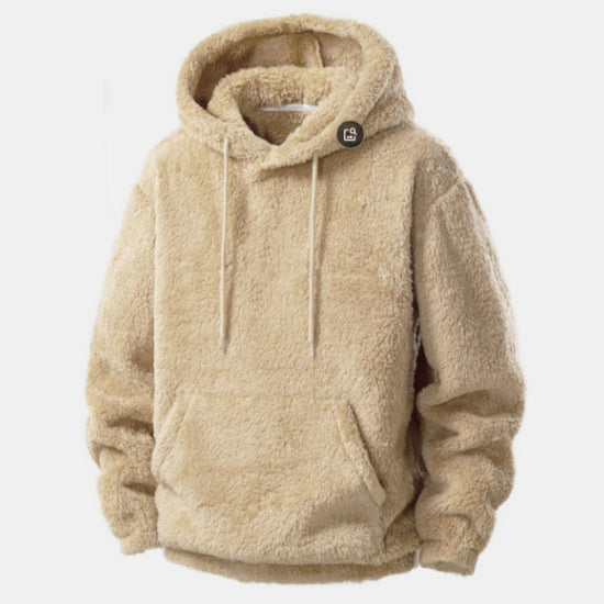 Solid-color Vintage Hooded Sweatshirt Winter Loungewear Arctic Fleece Top TRENDFLOW