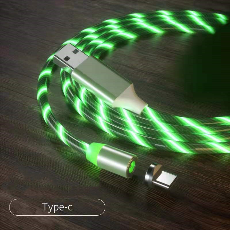 Magnetic Charging Cable Streamer Fast Charging Cable Lighting Micro USB Cable LED Magnet Charger Type-C Cable TRENDFLOW