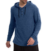 Long-sleeve Casual Pullover Hoodie With Drawstring And Buttons TRENDFLOW
