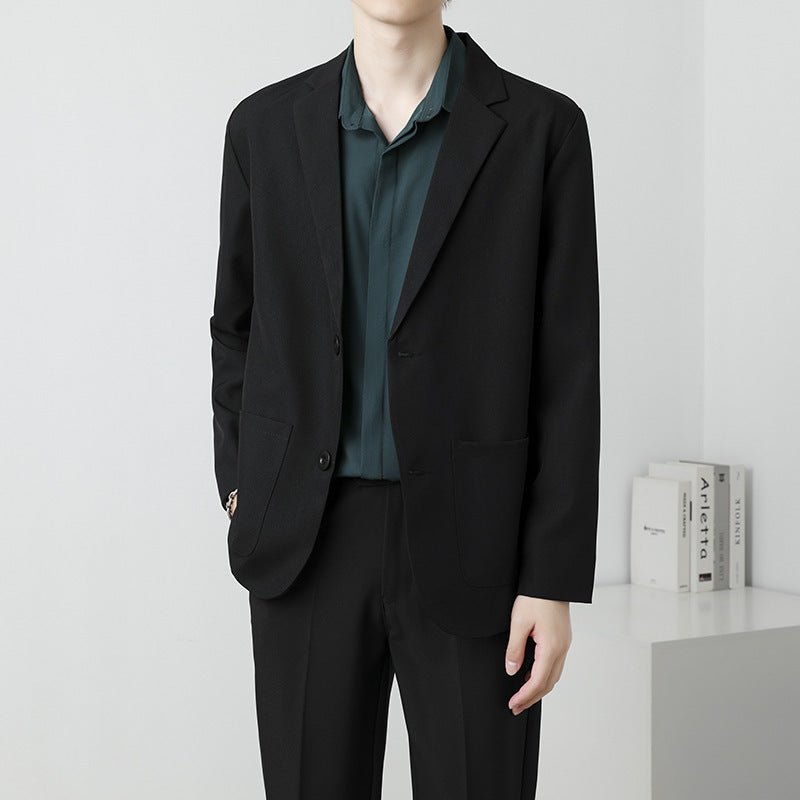 Summer Drapey Black Blazer For Men TRENDFLOW