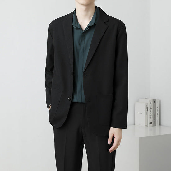 Summer Drapey Black Blazer For Men TRENDFLOW