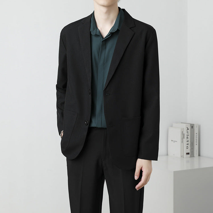 Summer Drapey Black Blazer For Men TRENDFLOW