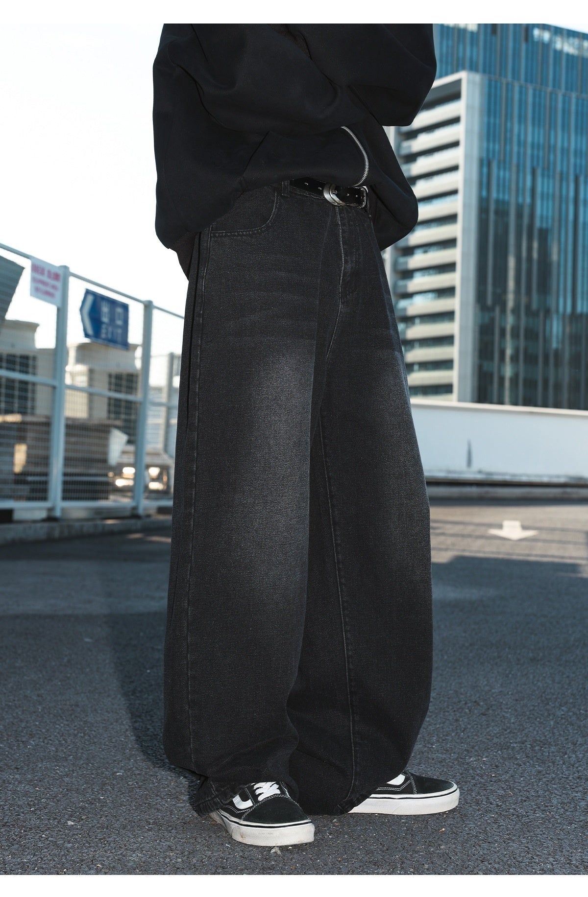 Vintage Washed Distressed Straight Loose Jeans TRENDFLOW