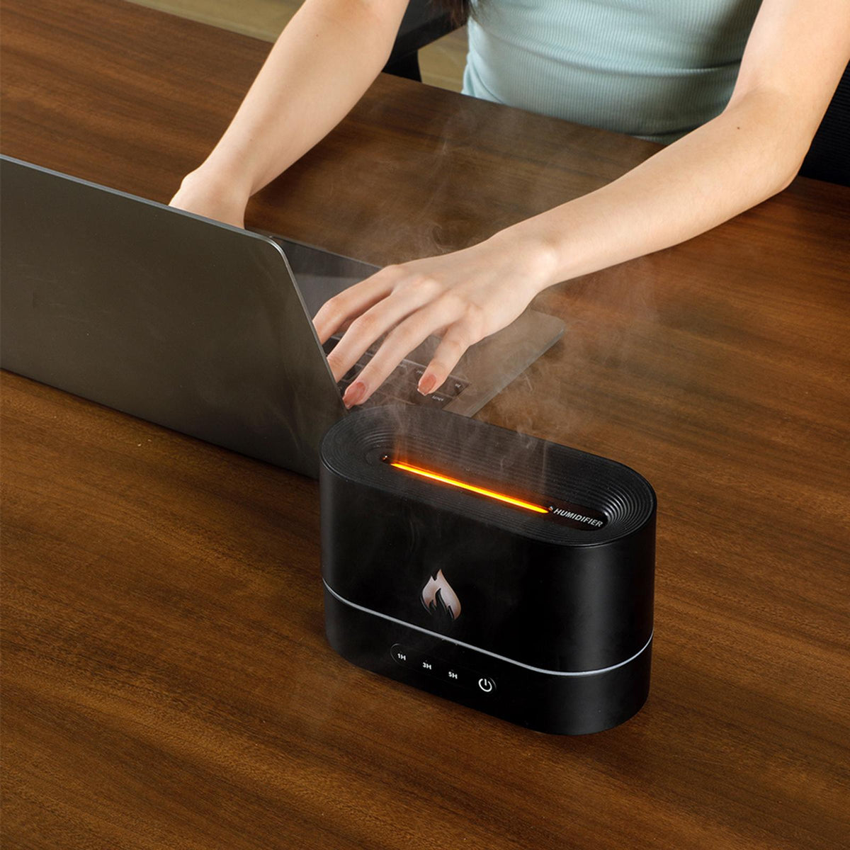 Siming Flame Aromatherapy Machine Home Bedroom Silent Atmosphere Light Humidifier Flame Diffuser Home Decor TRENDFLOW