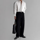 New High-end Textured Wide Solid Color Thin Pocket Long Sleeve Shirt TRENDFLOW