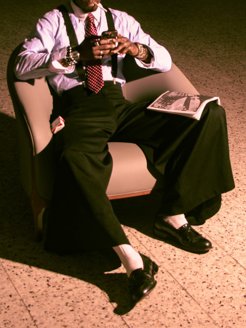Black Oversized Suspender Wide Leg Pants TRENDFLOW