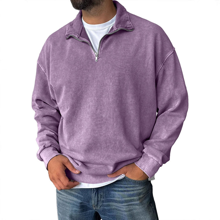 New Stand Collar Loose Drop Shoulder Men&