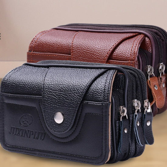 Business-style Horizontal Phone Bag With Belt Made Of PU Leather Waist Pouch TRENDFLOW