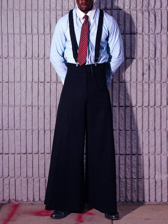 Black Oversized Suspender Wide Leg Pants TRENDFLOW