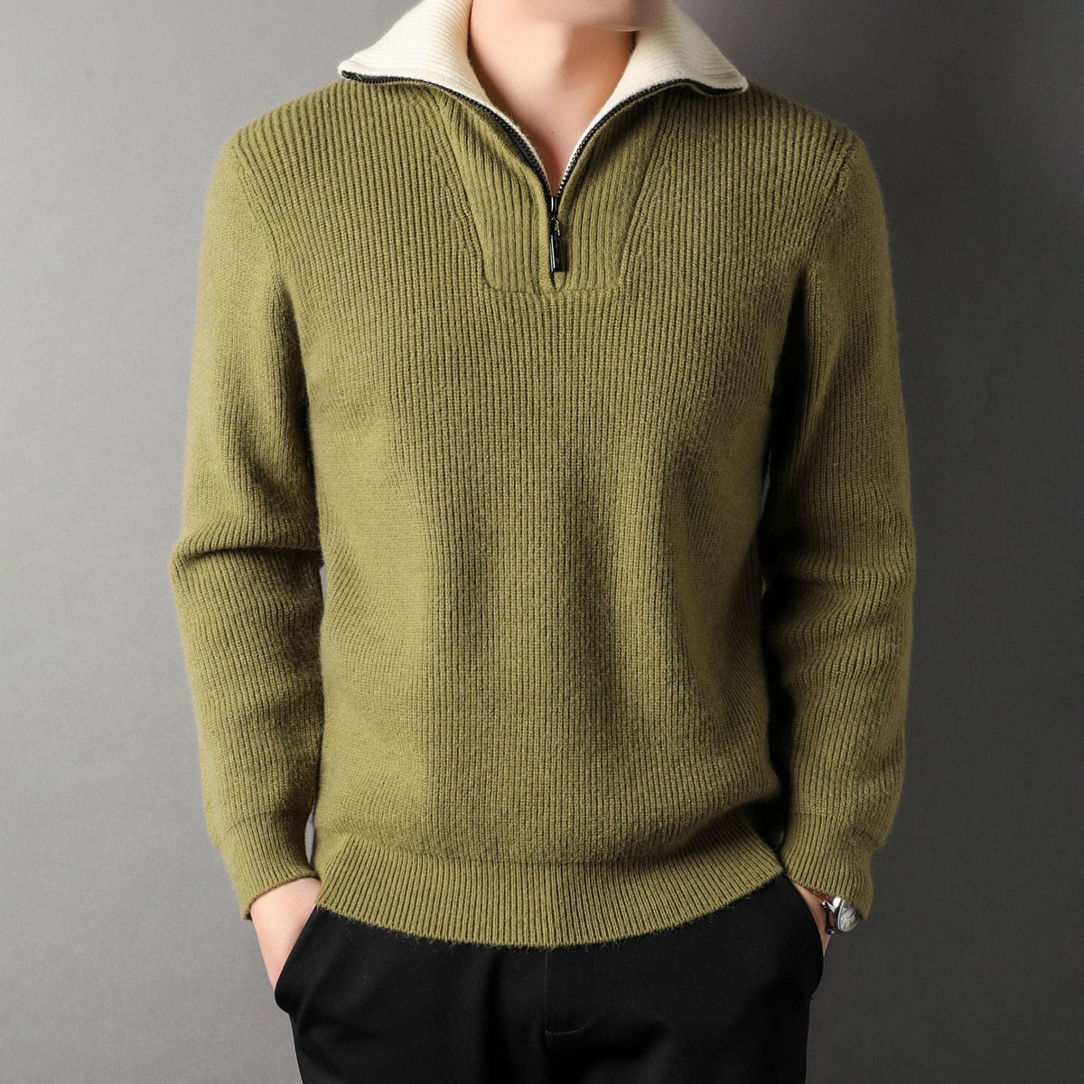 Twisted Jacquard Lapel Sweater Cardigan Men TRENDFLOW