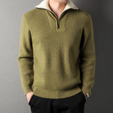 Twisted Jacquard Lapel Sweater Cardigan Men TRENDFLOW