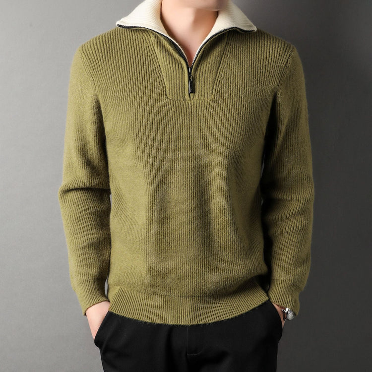Twisted Jacquard Lapel Sweater Cardigan Men TRENDFLOW